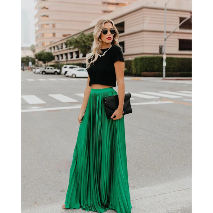 Stilla | Plisseret Maxi Kjole Elegant