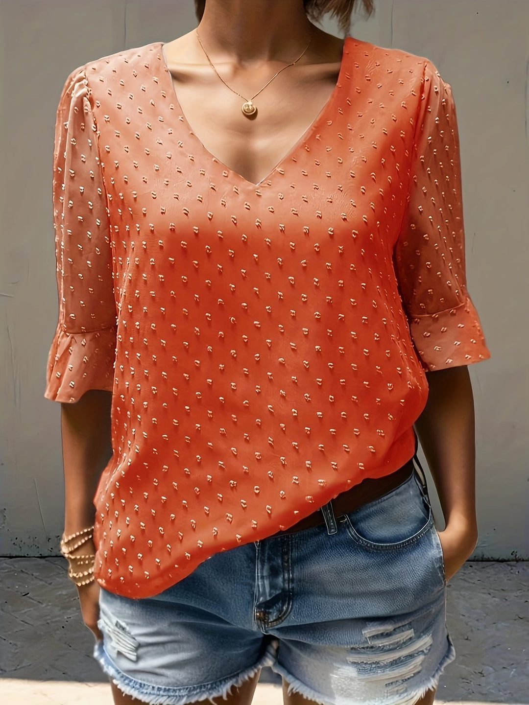 Stilla | Løs Chiffonbluse Med Lange Ærmer