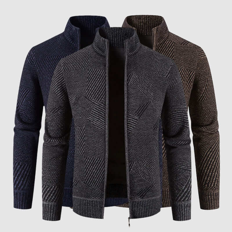 Stilla | Herre geometrisk strik-cardigan-jakke