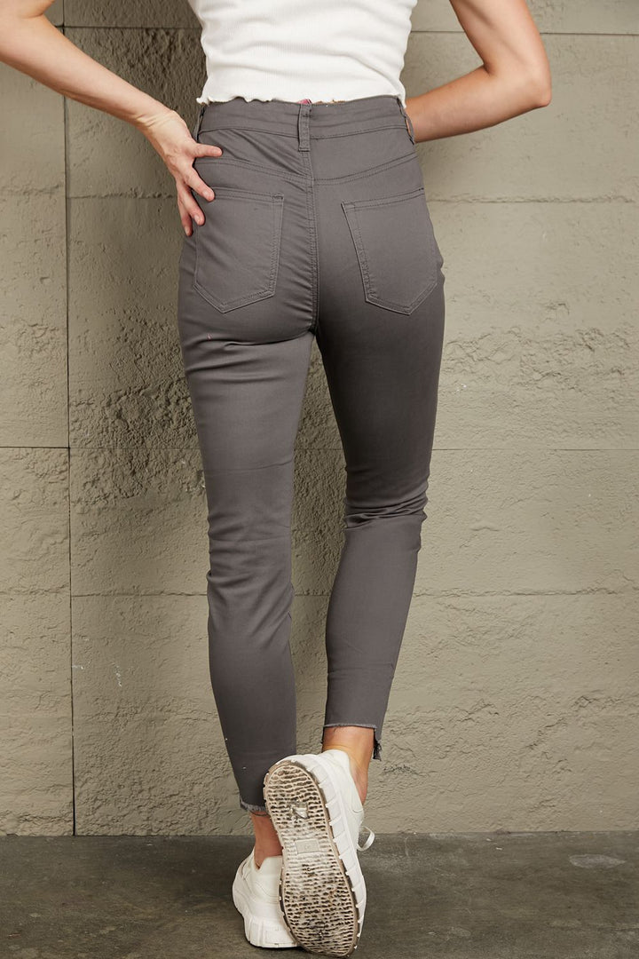 Stilla | Knap-åbning Kant Detalje Skinny Jeans