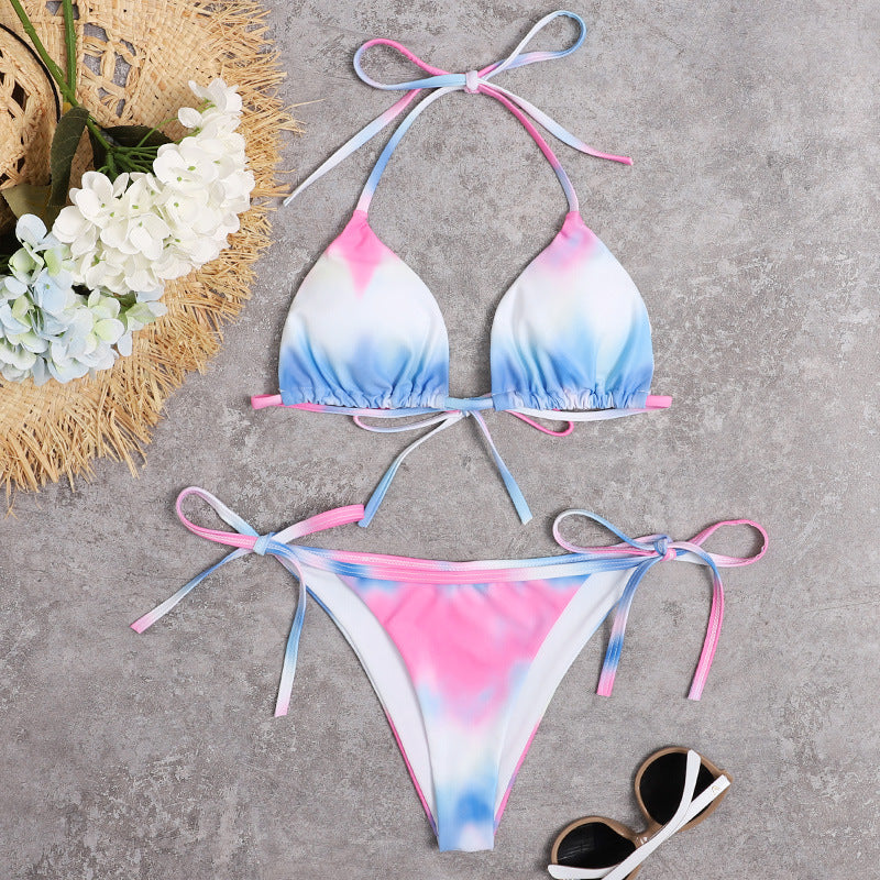 Damer Triangle-Bikini med justerbare stropper og moderne farvegradient Stilla