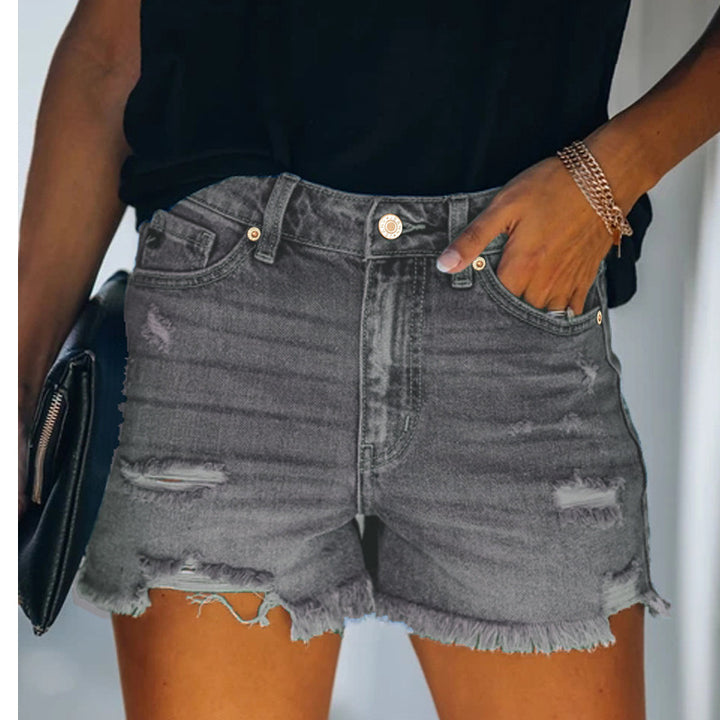 Dame Ødelagt Denim-Shorts Stilla