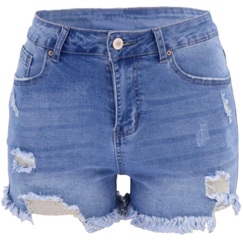 Dame Ødelagt Denim-Shorts Stilla