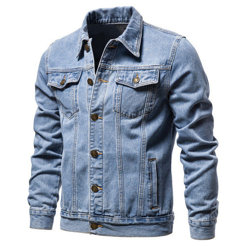 Herrer Denim-jakke i klassisk stil med praktiske lommer og knapdekoreret design Stilla