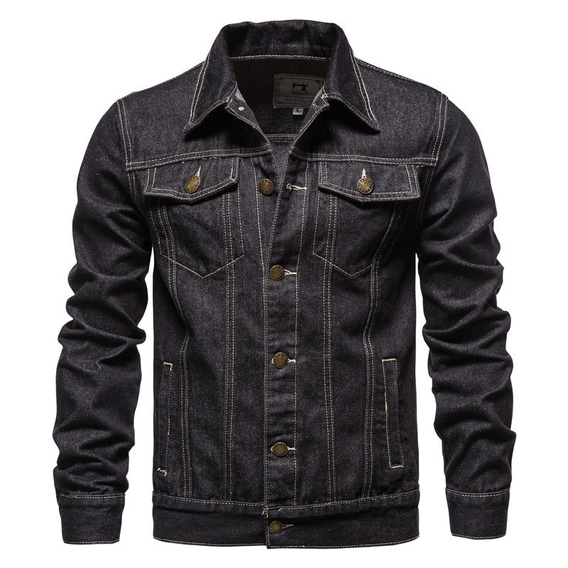 Herrer Denim-jakke i klassisk stil med praktiske lommer og knapdekoreret design Stilla