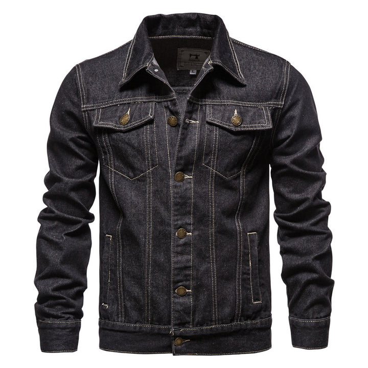 Herrer Denim-jakke i klassisk stil med praktiske lommer og knapdekoreret design Stilla
