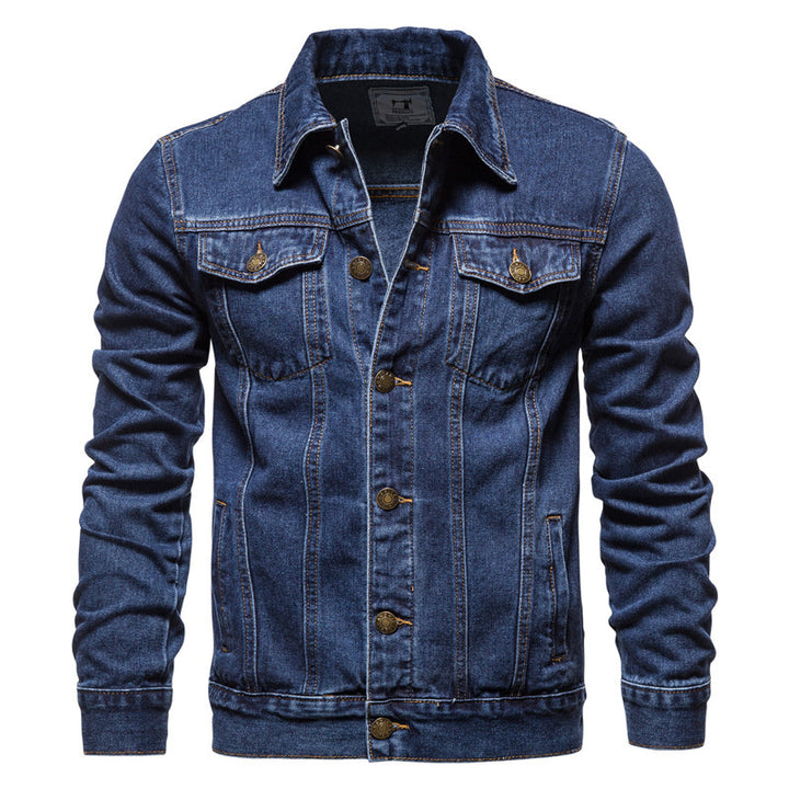 Herrer Denim-jakke i klassisk stil med praktiske lommer og knapdekoreret design Stilla