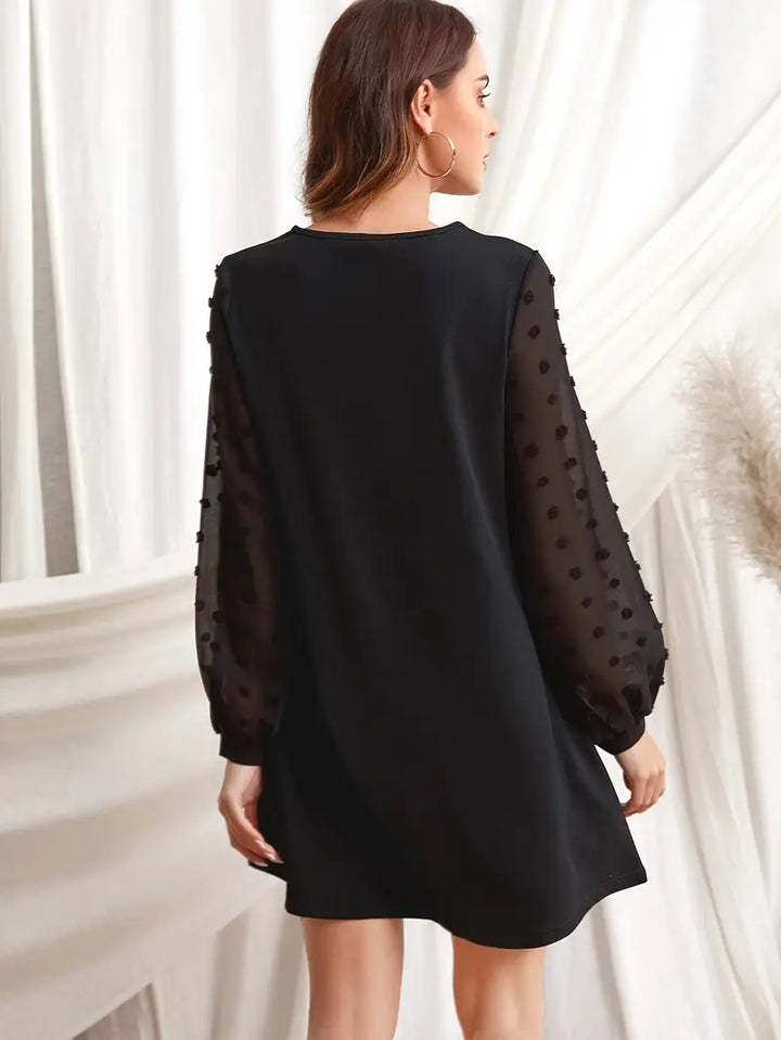 Stilla | Bluse Med Lange Ærmer Og Tekstur Elegant Rund Halsudskæring
