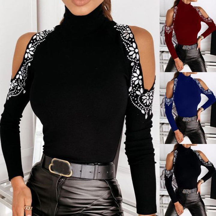 Dame top med off-shoulder-design og blondeakcenter Stilla