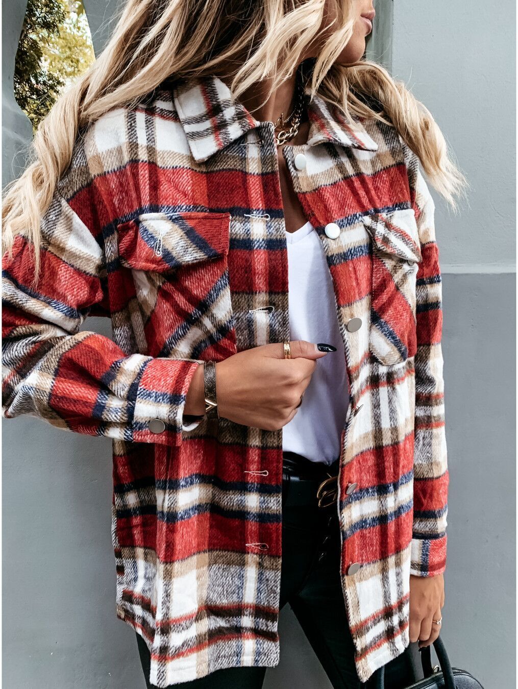 Dame Ruted Overshirtjakke Stilla