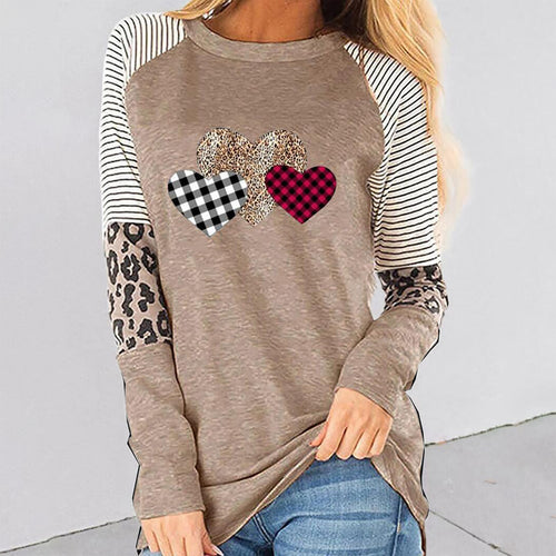 Dame Raglan-T-shirt med hjerte-design og Leo-detalje Stilla