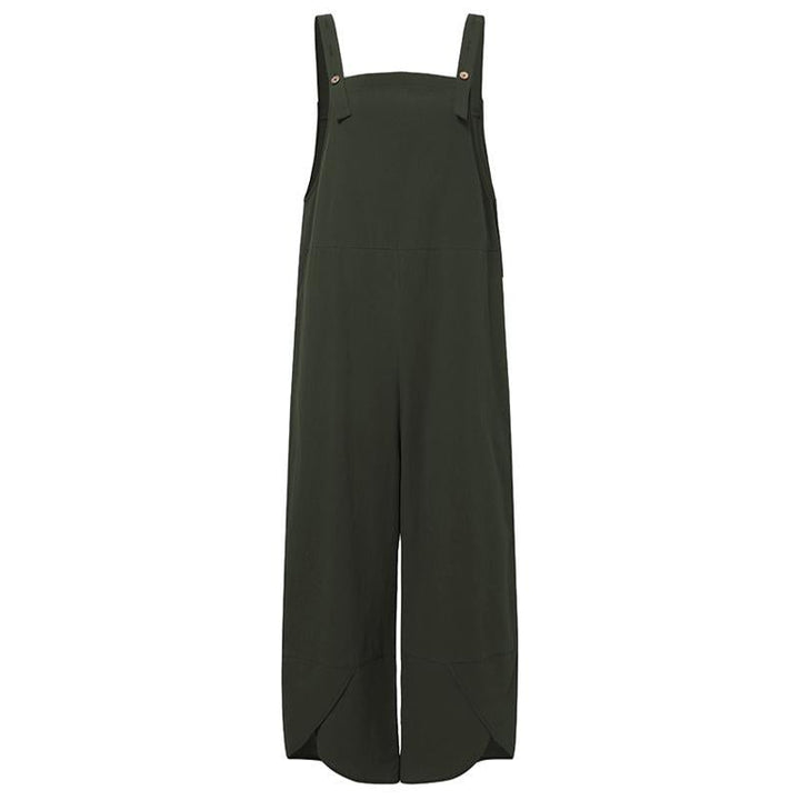 Stilla | Spaghetti Rem Solid Farve Side Lomme Overall Jumpsuit