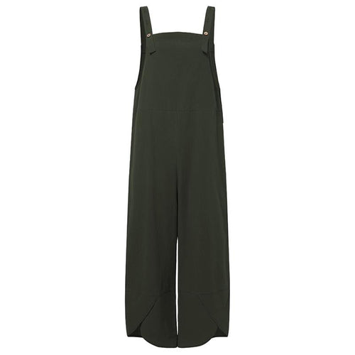Stilla | Spaghetti Rem Solid Farve Side Lomme Overall Jumpsuit