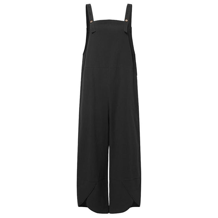 Stilla | Spaghetti Rem Solid Farve Side Lomme Overall Jumpsuit
