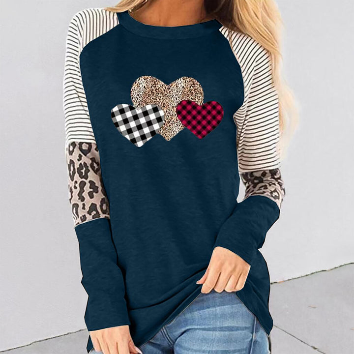 Dame Raglan-T-shirt med hjerte-design og Leo-detalje Stilla