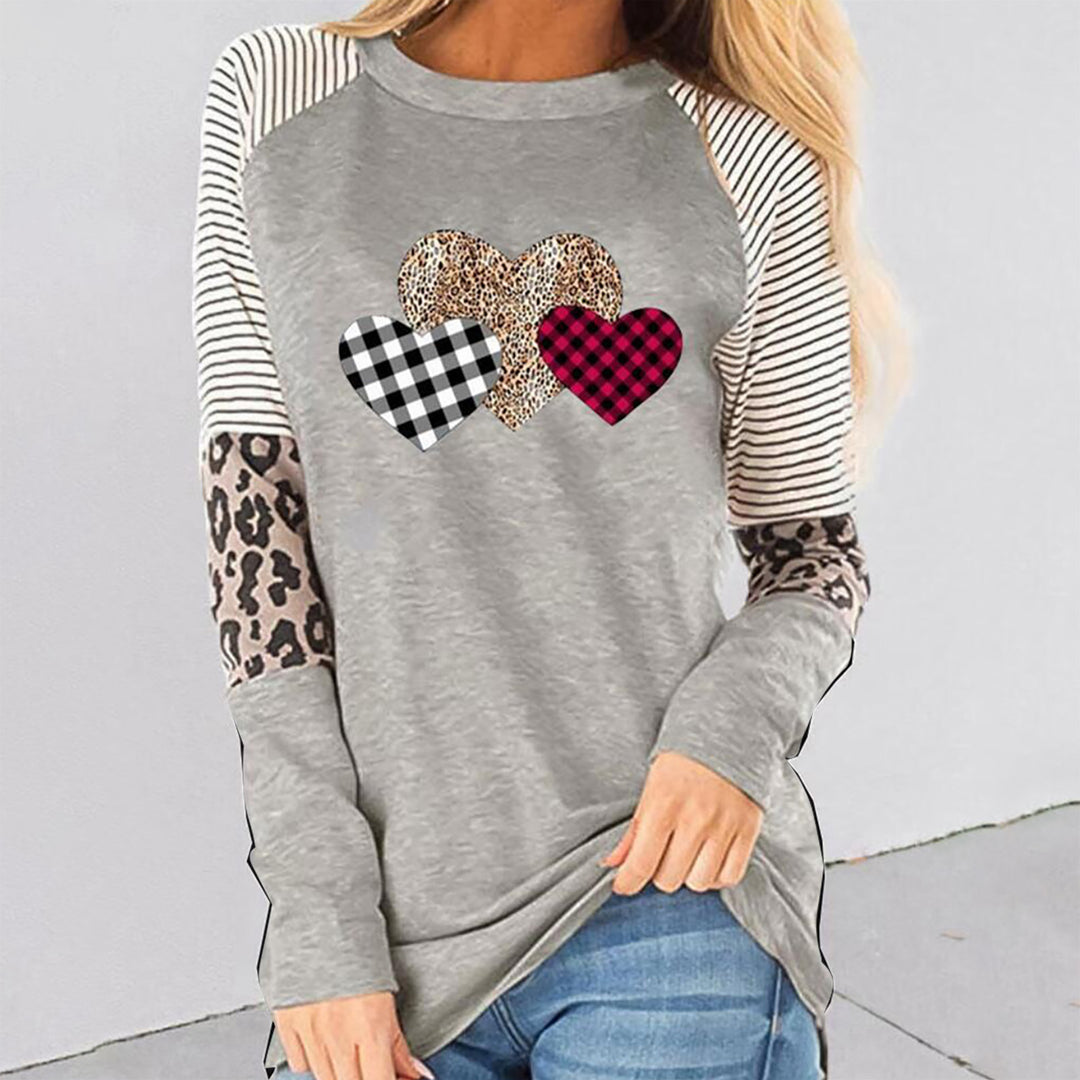 Dame Raglan-T-shirt med hjerte-design og Leo-detalje Stilla