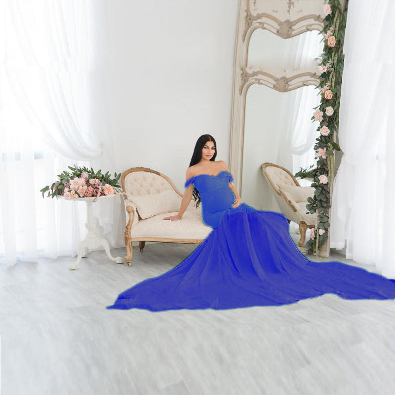 Elegant off-shoulder graviditetskjole til damer Stilla