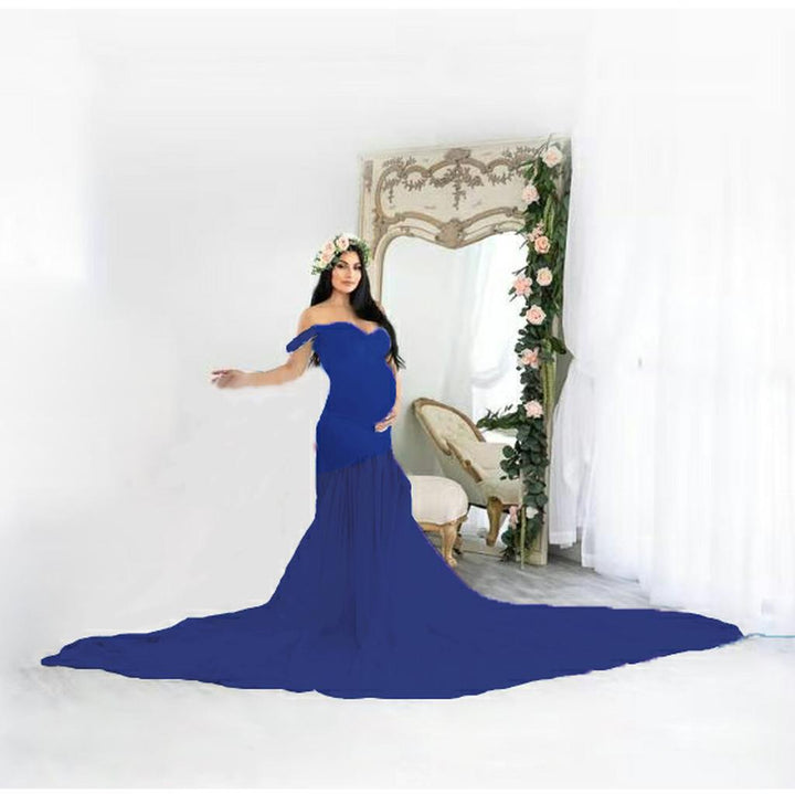 Elegant off-shoulder graviditetskjole til damer Stilla