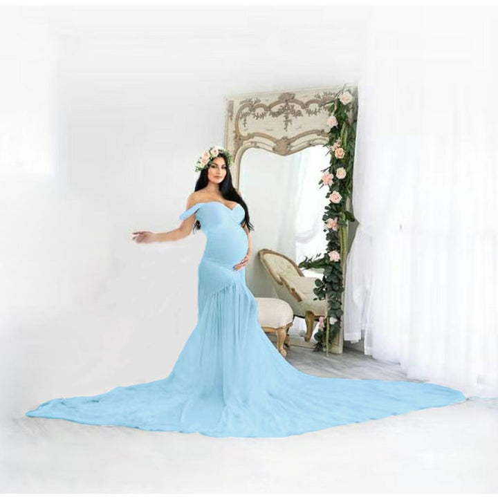 Elegant off-shoulder graviditetskjole til damer Stilla