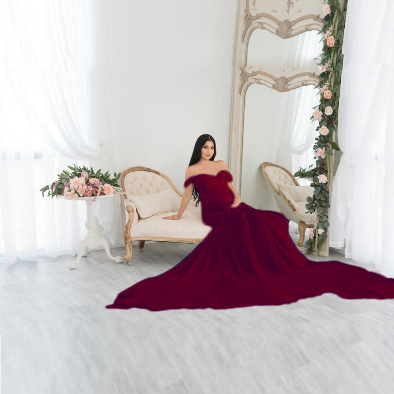 Elegant off-shoulder graviditetskjole til damer Stilla