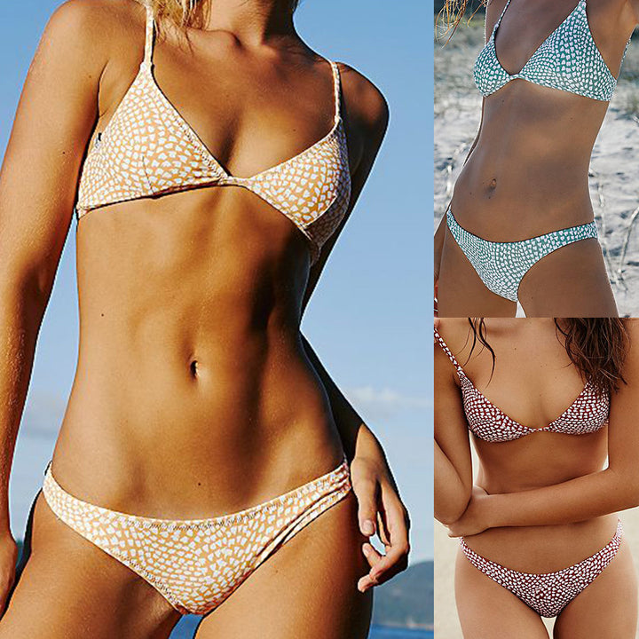 Dame triangel-bikini med legende mønster og justerbare stropper Stilla