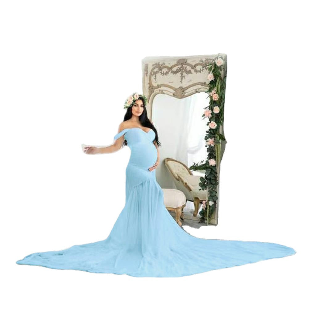 Elegant off-shoulder graviditetskjole til damer Stilla