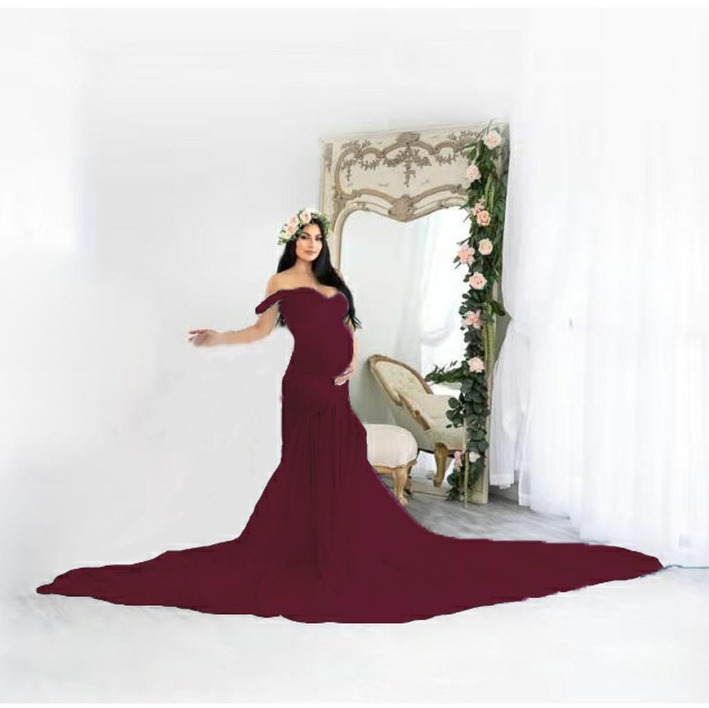 Elegant off-shoulder graviditetskjole til damer Stilla
