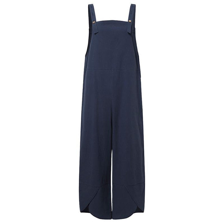 Stilla | Spaghetti Rem Solid Farve Side Lomme Overall Jumpsuit