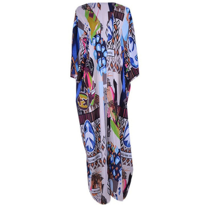 Dame Strandkimono med iøjnefaldende Patchwork-design Stilla