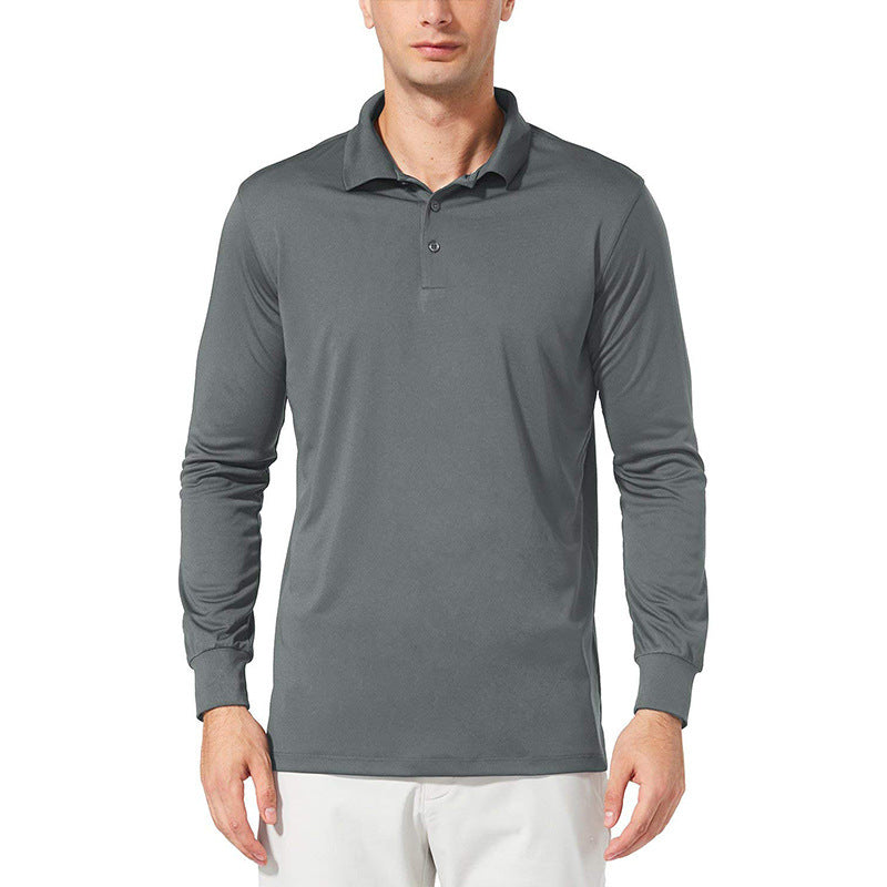 Herren Langærmet Poloshirt med åndbare egenskaber og klassisk krave Stilla