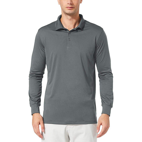 Herren Langærmet Poloshirt med åndbare egenskaber og klassisk krave Stilla