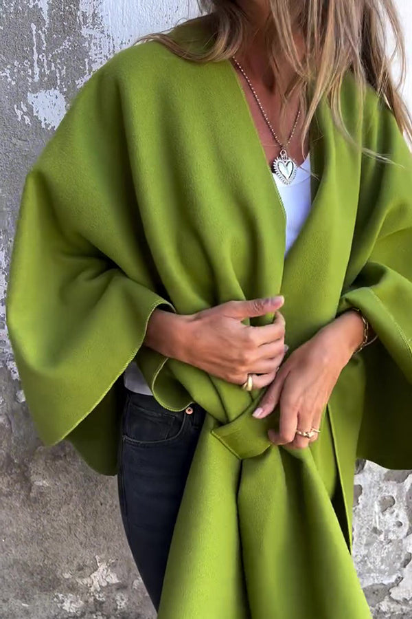 Stilla | Cozy, Loose V-Hals Stole Cape Jakke