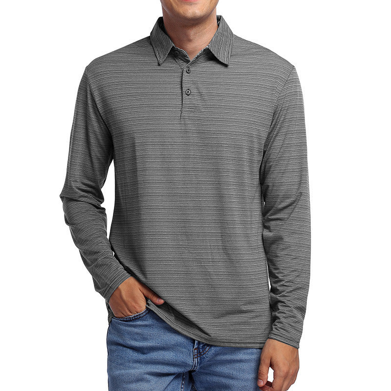 Herrer Langærmet Poloshirt med åndbare egenskaber og struktureret design Stilla