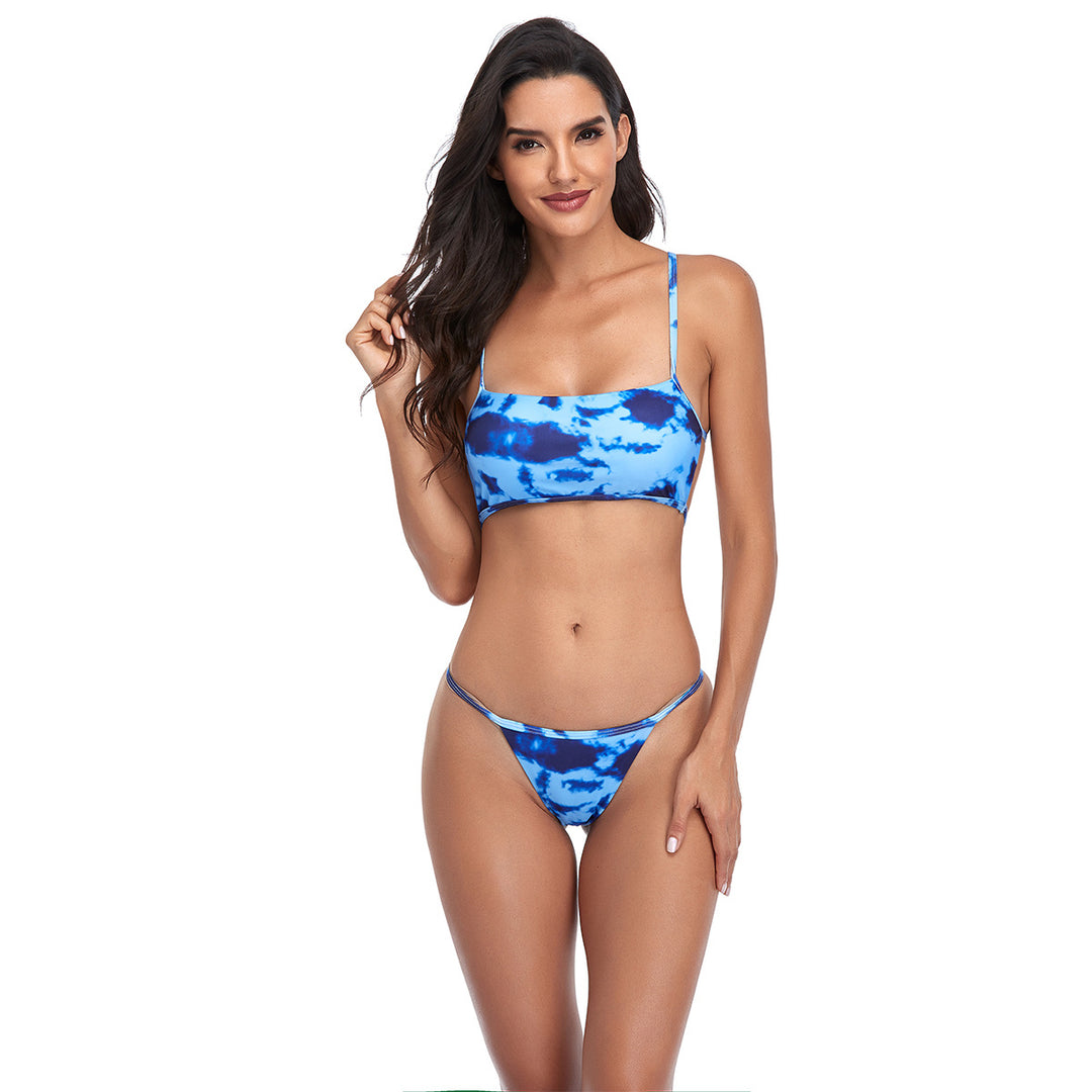 Dame bikini-sæt med trendy cropped top og minimalistisk slip Skovae