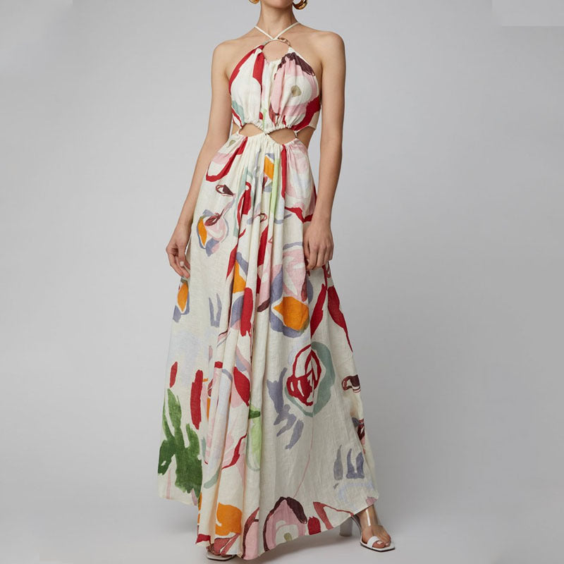 Dame Maxi-kjole med raffineret cut-out-design og flydende snit Stilla