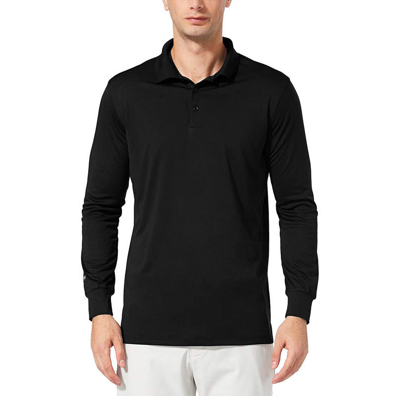 Herren Langærmet Poloshirt med åndbare egenskaber og klassisk krave Stilla