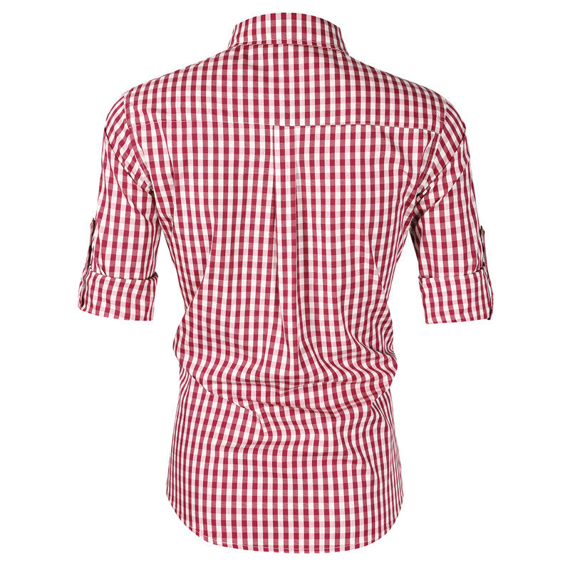 Herrer Langærmet skjorte med klassisk ternet mønster og fashionabel snit Stilla