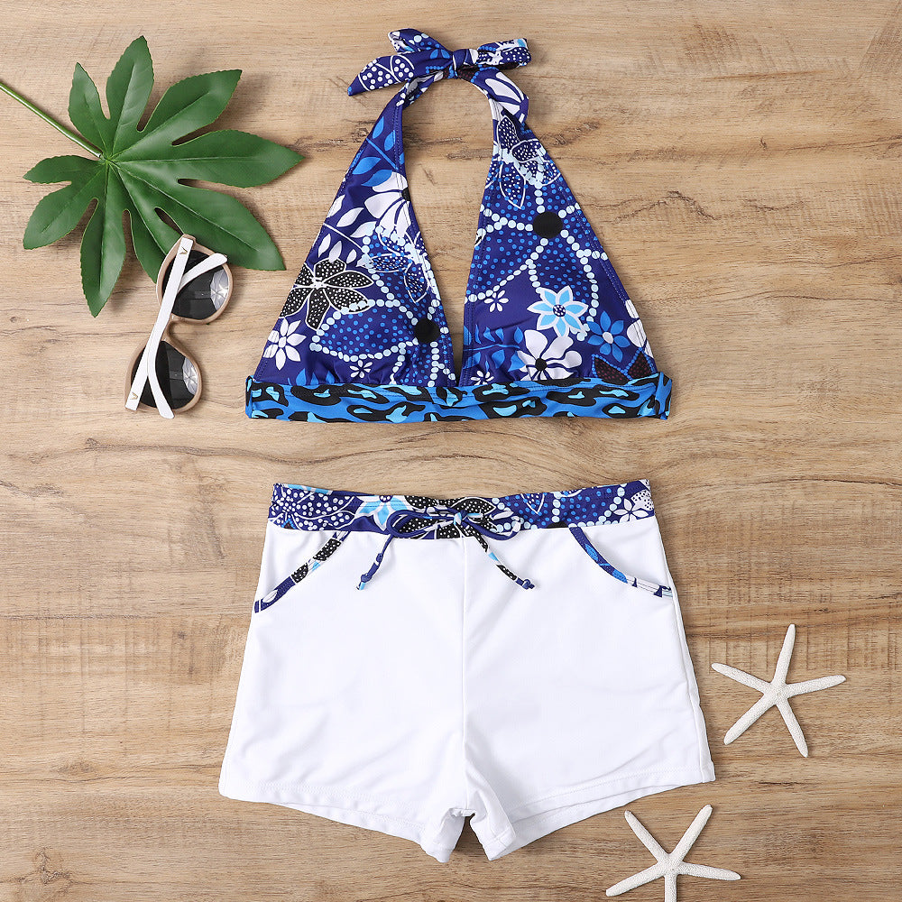 Damer sporty-moderne bikini-sæt med piget blomsterdesign og fleksibel pasform Stilla