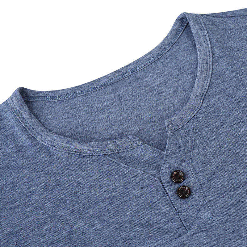 Herre Langærmet Henley-Shirt med ædel knapliste og behagelig bomuldsblanding Stilla