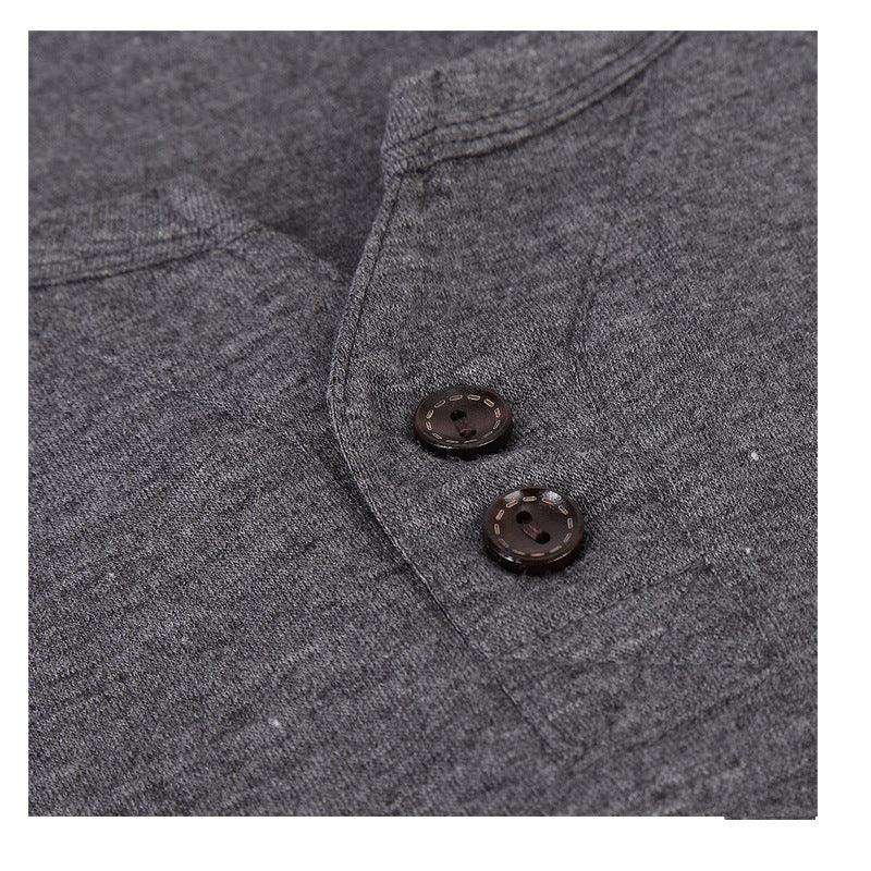 Herrer kortærmet Henley-shirt med knapdetalje og figursyende snit Stilla