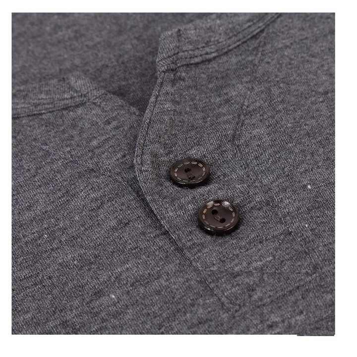 Herrer kortærmet Henley-shirt med knapdetalje og figursyende snit Stilla