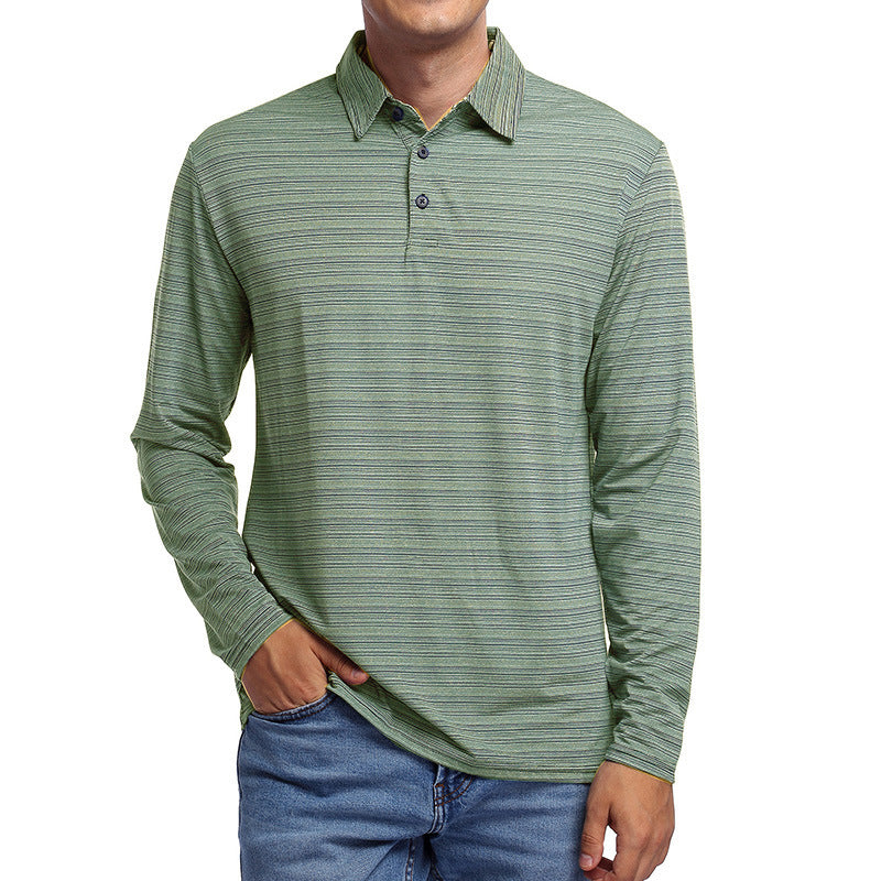Herrer Langærmet Poloshirt med åndbare egenskaber og struktureret design Stilla