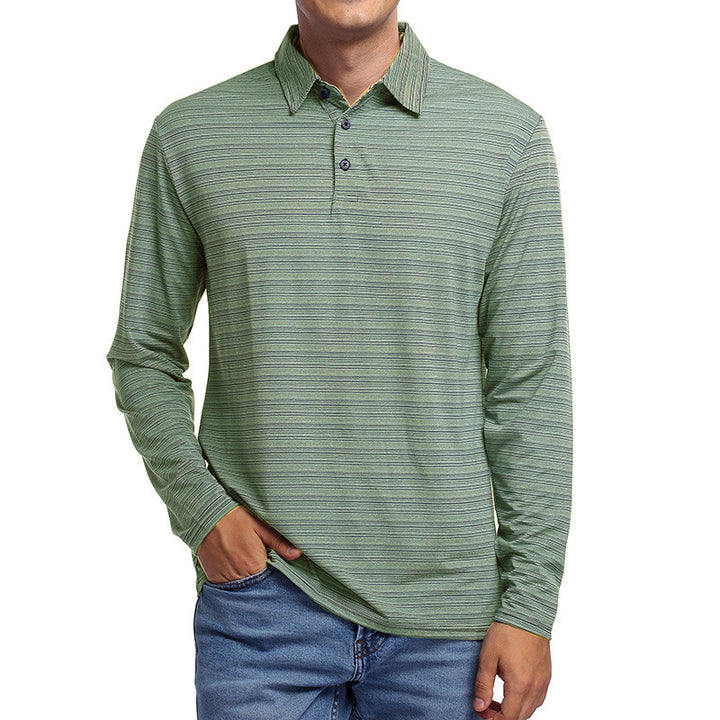 Herrer Langærmet Poloshirt med åndbare egenskaber og struktureret design Stilla