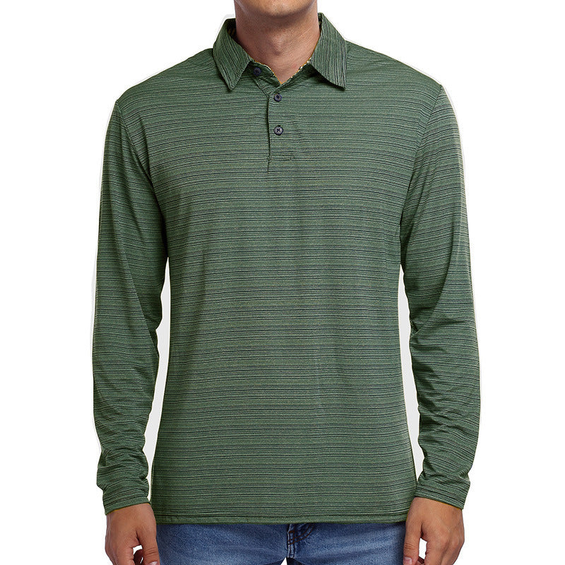 Herrer Langærmet Poloshirt med åndbare egenskaber og struktureret design Stilla