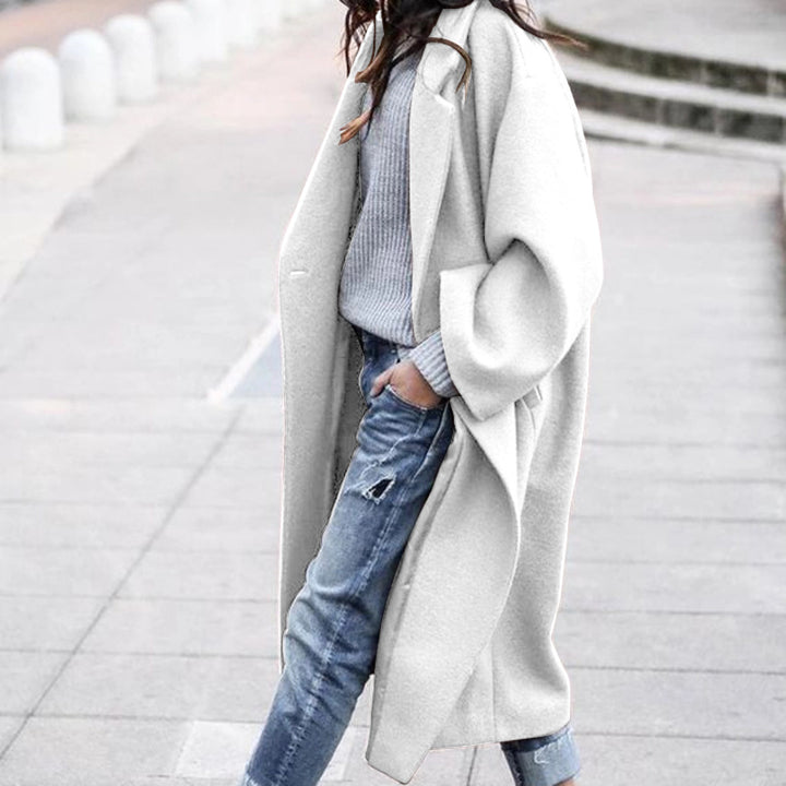 Dame Oversized Uldfrakke i minimalistisk snit Stilla