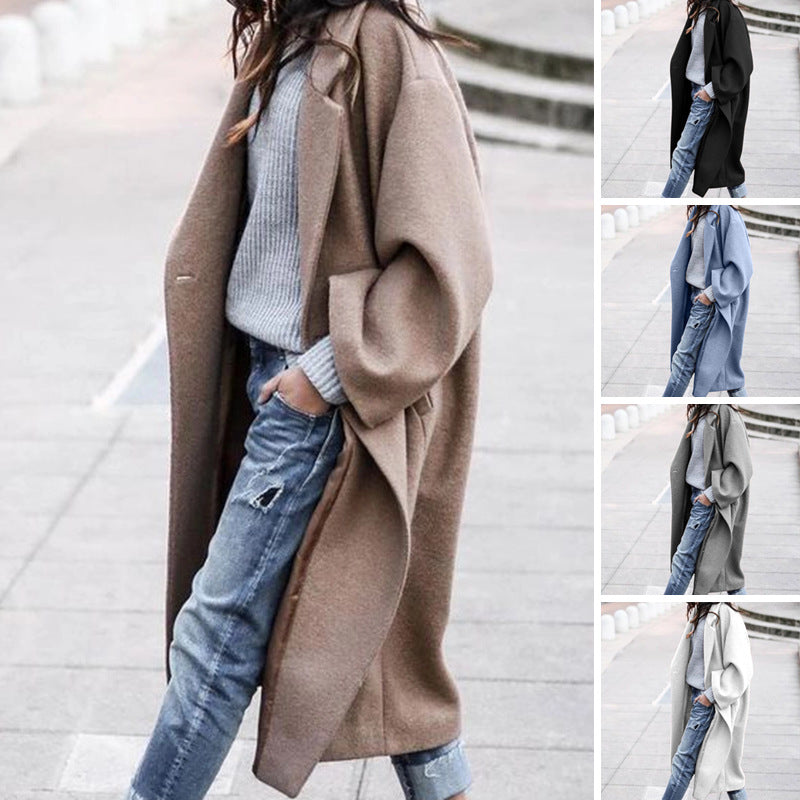 Dame Oversized Uldfrakke i minimalistisk snit Stilla