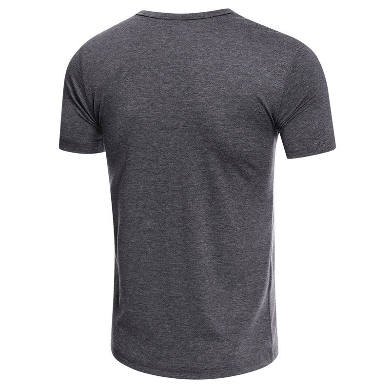 Herrer kortærmet Henley-shirt med knapdetalje og figursyende snit Stilla