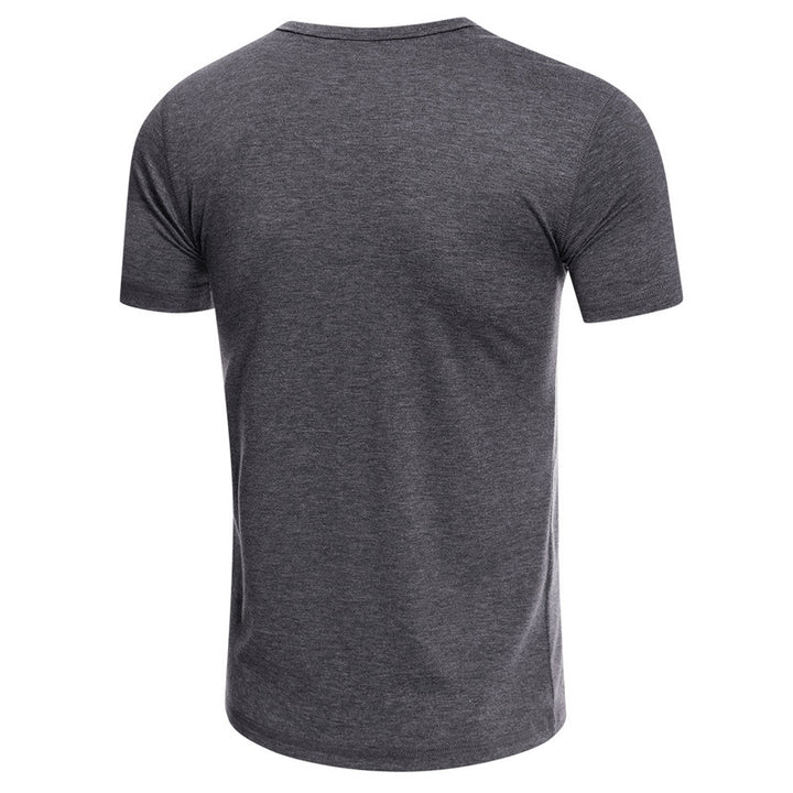 Herrer kortærmet Henley-shirt med knapdetalje og figursyende snit Stilla