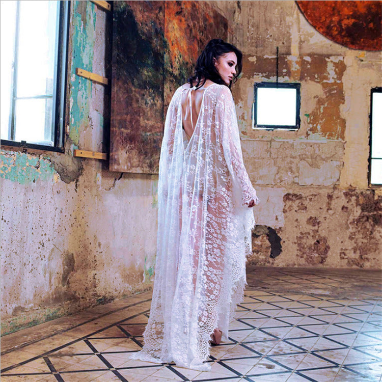 Dame spids-kaftankjole i boho-stil med flydende snit Stilla