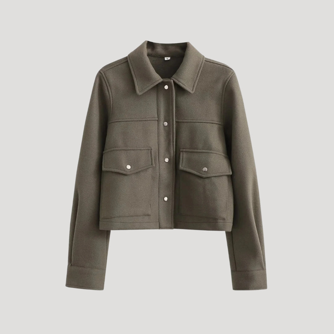 Stilla | Kvinder Cropped Uld Utility Jakke